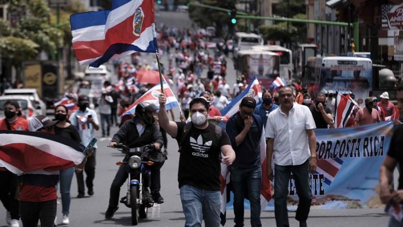 Continúan protestas y cierre de vías en Costa Rica San José. Agencia