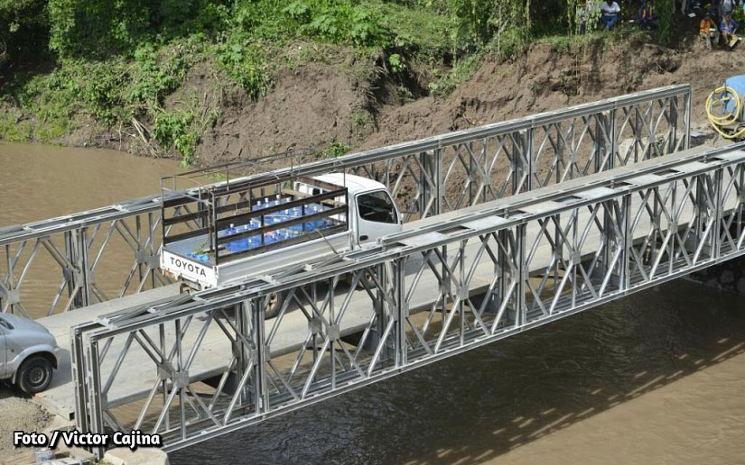 MTI instala segundo carril en puente provisional en Cuisalá Managua. Radio La Primerísima