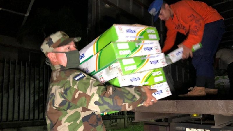 Ejército participa en descargue de ayuda en Nueva Segovia Managua. Radio La Primerísima