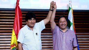 Evo Morales with Luis Arce