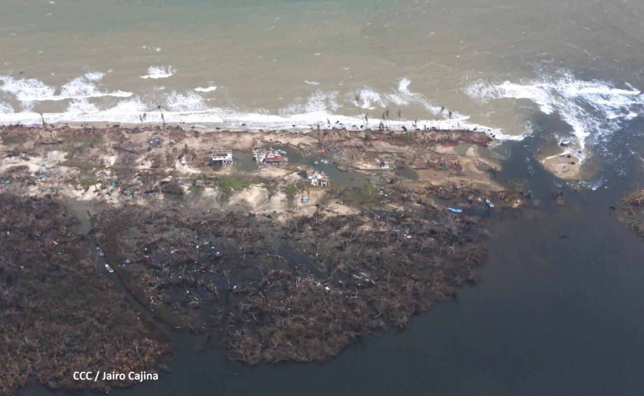 Imágenes aéreas muestran devastación en Caribe Norte Managua. Radio La Primerísima