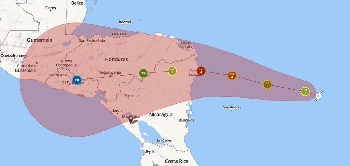Iota sigue su rumbo hacia la zona de Bilwi cada vez más fuerte Managua. Radio La Primerísima