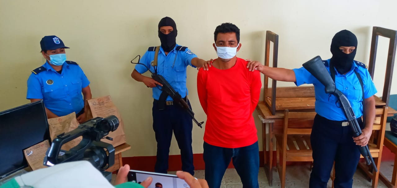 Policía presenta al autor de una muerte homicida en San Marcos Jinotepe. Por Manuel Aguilar/Radio La Primerísima