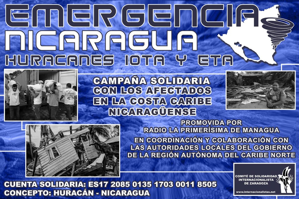 Convocan en Zaragoza a solidaridad con el Caribe Norte Zaragoza. Por Joakin Alfonso, Radio La Primerísima