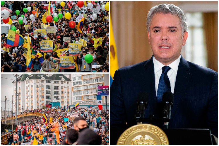 Presidente de Colombia anuncia retiro de reforma tributaria Bogotá. Prensa Latina