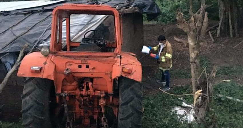 Tractor destruye parcialmente vivienda en Condega Managua. Radio La Primerísima