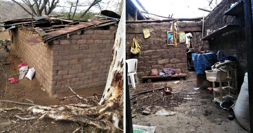 Vientos destruyen techo de vivienda en San Antonio, en el norte del país Managua. Radio La Primerísima