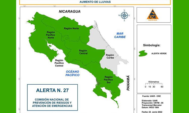 Costa Rica en alerta verde por intensas lluvias San José. Prensa Latina