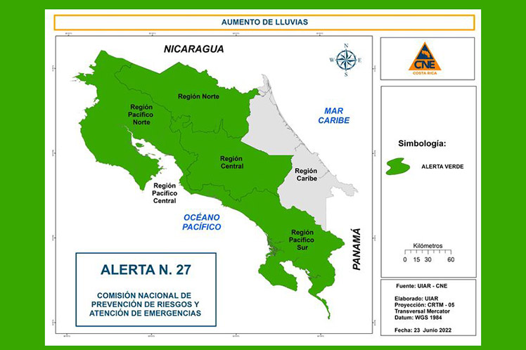 Costa Rica en alerta verde por intensas lluvias San José. Prensa Latina