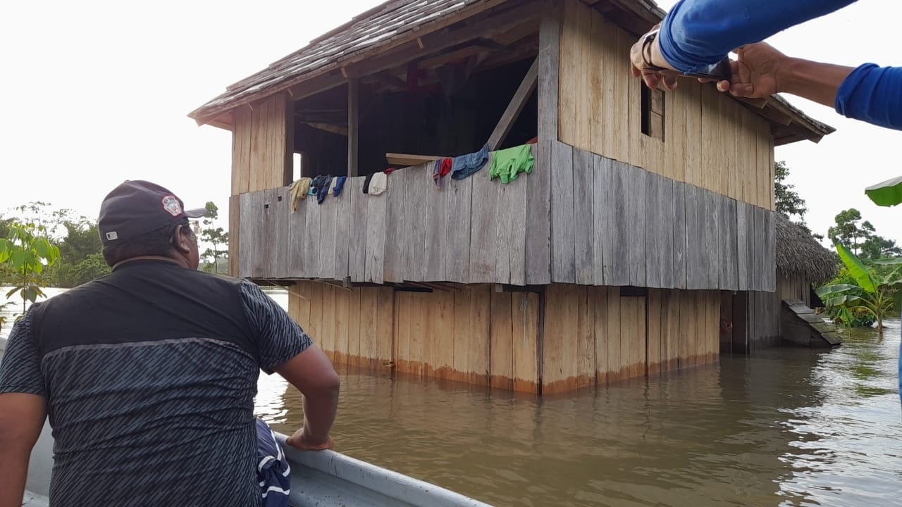 Autoridades recorren zonas afectadas por inundaciones en Laguna de Perlas Managua. Radio La Primerísima