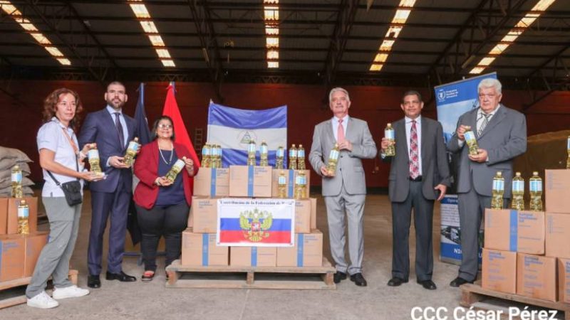 Rusia dona 196 toneladas de aceite para reforzar Merienda Escolar Managua. Radio La Primerísima