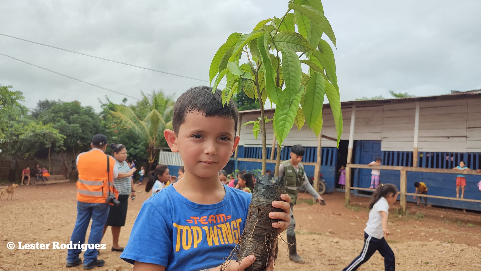Realizan jornada de reforestación en una escuela de Bonanza Managua. Radio La Primerísima