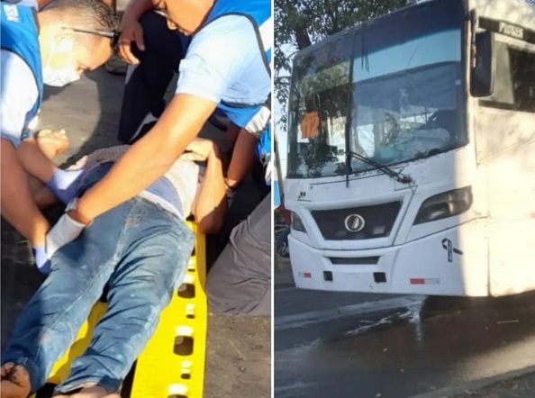 Bus atropella a peatón y lo manda al hospital en estado delicado de salud Managua. Radio La Primerísima