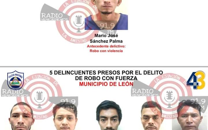 Diez delincuentes arrestados en los últimos siete días en León Managua. Por Jerson Dumas. Radio La Primerísima